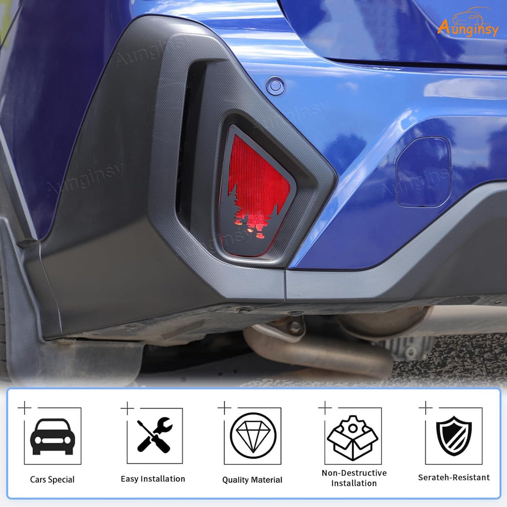 Car Rear Fog Light Lamp Film Trim Decal Compatible with Subaru Crosstrek GU 2024 2025+, Taillight Panel Precut Vinyl Tint Cover Back Fog Lamp Guard Black Forest Graphics Sticker Decoration Accessories