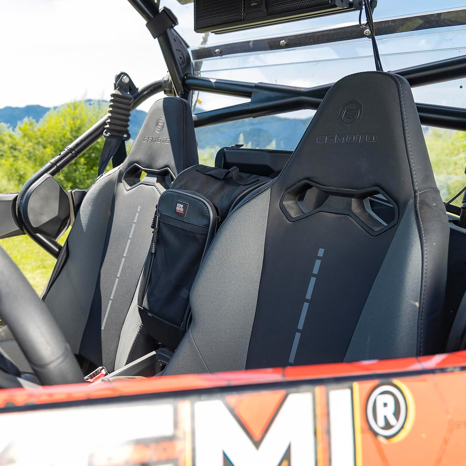 KEMIMOTO Center Bag 1.7 Gal Multi-Pockets 1680D Compatible with CFMOTO ZForce 950 HO, HOEX 2022-2024/20-22 ZForce 950 Sport G1 UTV Cab Pack Center Seat Bag Water Resistant Organized Storage