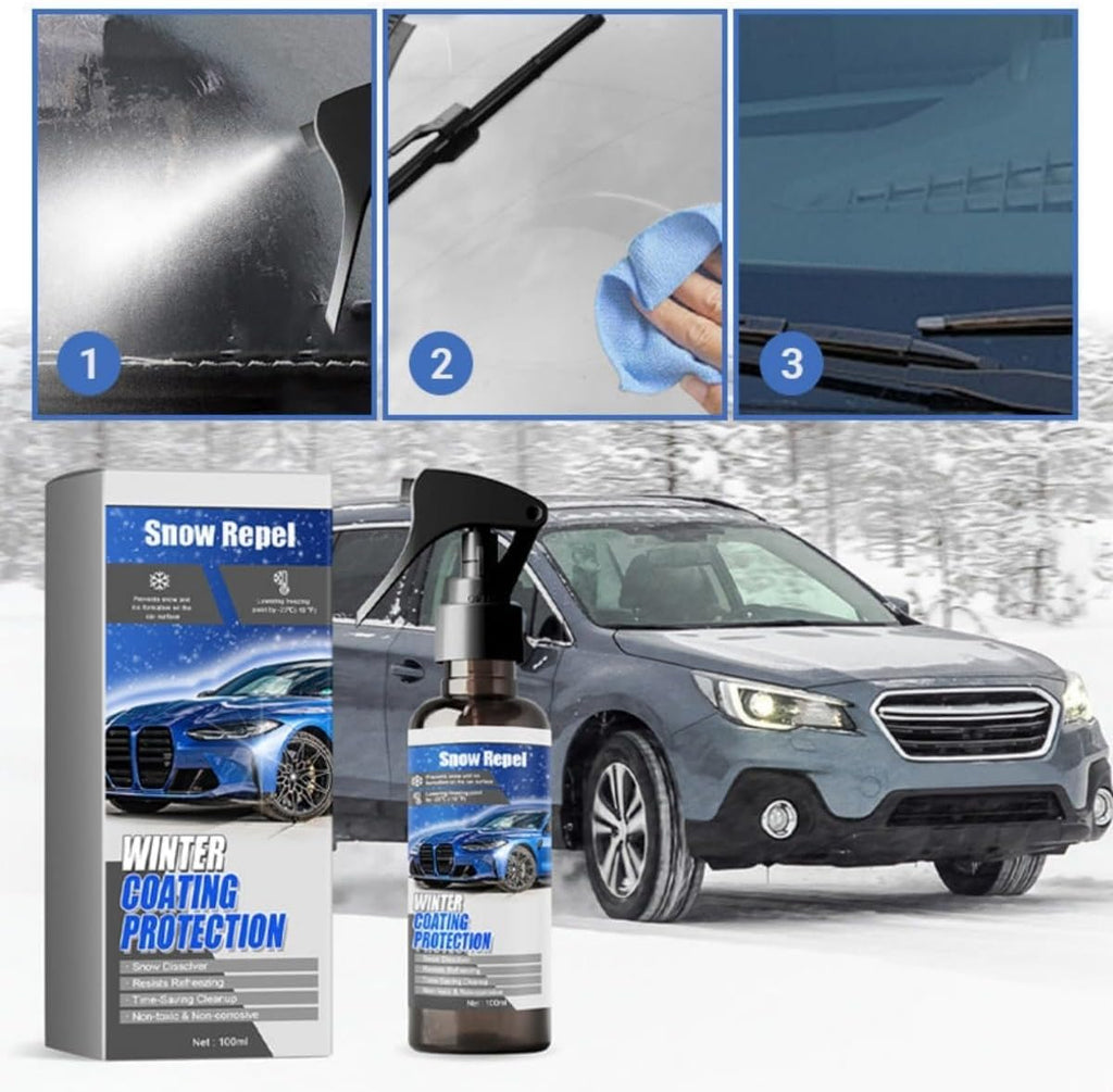 Car Windshield Snow Melting Coating Spray,Windshield De Icer Spray for Winter,Multi-Purpose Car Window Remover Snows Sprays for All Cars (3PC)