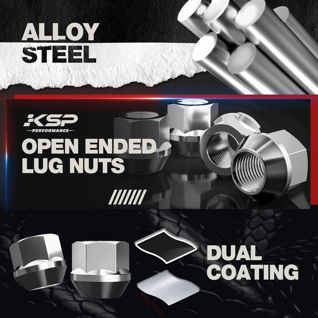 KSP M14X1.5 Open End Acorn Bulge Wheel Lug Nuts, Zinc Finish, 3/4"(19mm) Hex 0.84”(21mm) Height Conical Seat 60 Degree for Truck/Tuner Aftermarket Rims Pack 24 pcs, 1 Year Support