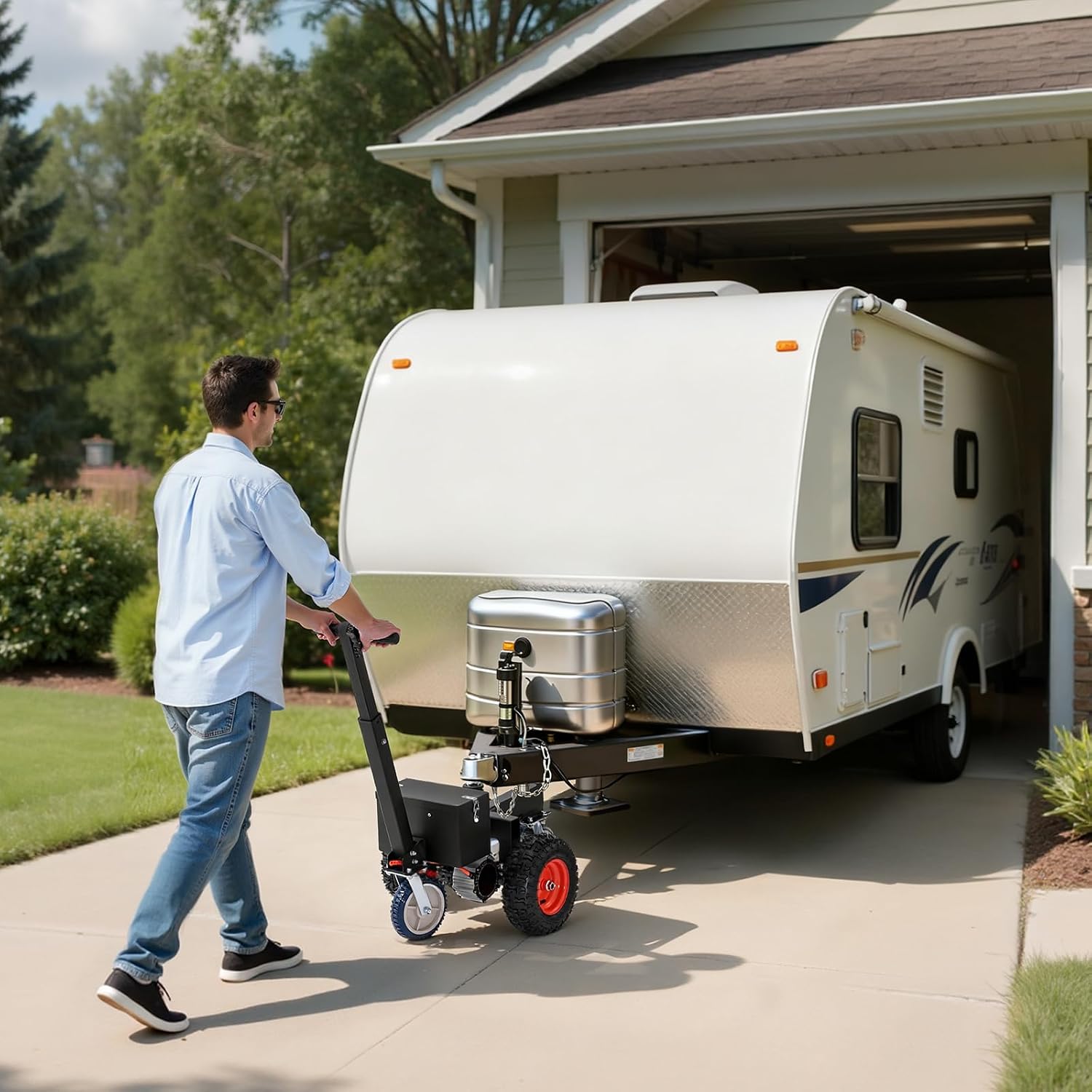 VEVOR Electric Trailer Dolly, 3600 lbs Max Trailer Weight 600 lbs Max Tongue Weight, DC 24V 800W Motorized Trailer Dolly with 2 & 1-7/8 Inch Hitch Balls for RV Campers, Cargo & Utility, Boat Trailers
