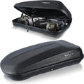 Rooftop Cargo Box, 13 Cubic Ft, for Family Travel and Road Trips, Black | 3D Diamond Embossing Weather-Resistant Hard-Shell Roof Box with Security Locks 130 LBS Capacity 56" L x 30" W x 13.7" H