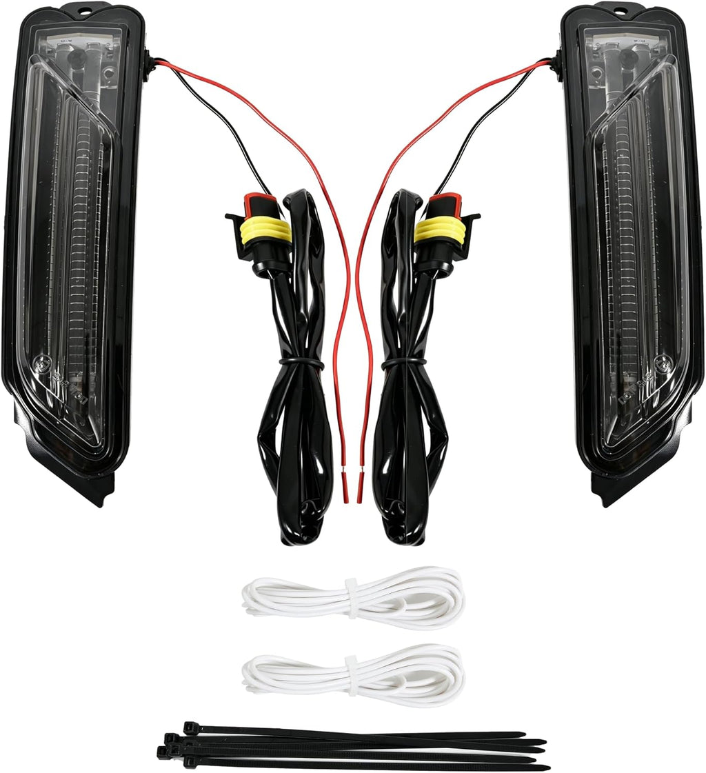 SAUTVS LED Front Fender Lights for Spyder, Smoked Black Fender Reflectors Wheel Lights with Turn Signals for Can-Am Spyder F3 F3-S F3-T RT RT-S LIMITED 2013-2018 Accessories (2PCS)