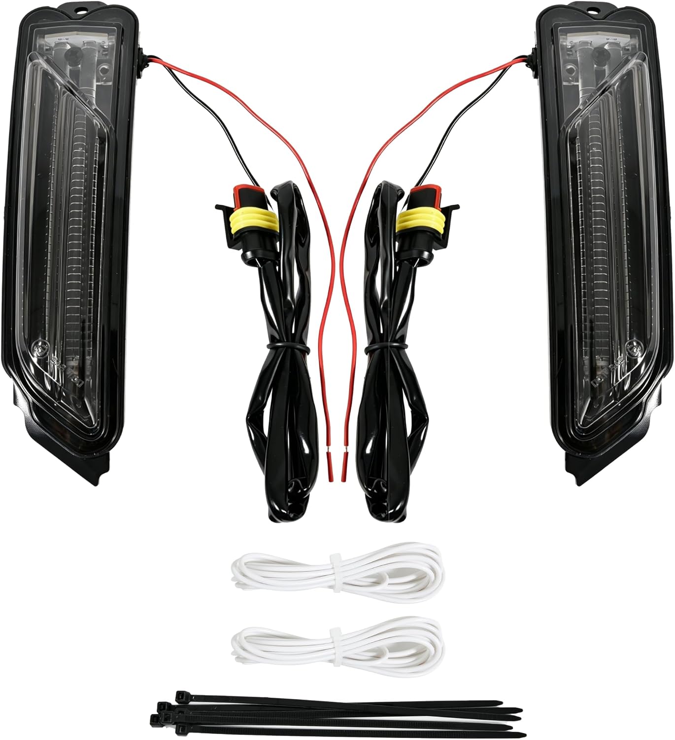 SAUTVS LED Front Fender Lights for Spyder, Smoked Black Fender Reflectors Wheel Lights with Turn Signals for Can-Am Spyder F3 F3-S F3-T RT RT-S LIMITED 2013-2018 Accessories (2PCS)