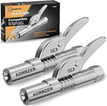 Grease Gun Coupler 2 PCS, Strong Lock-on Greases Gun Couplers | 12000 PSI High Pressure Coupler Quick Release Grease, and Compatible with All Grease Guns 1/8" NPT Grease Gun Fittings ﻿