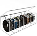 acrylic belt organizer 7-compartment clear storage case with, main product view