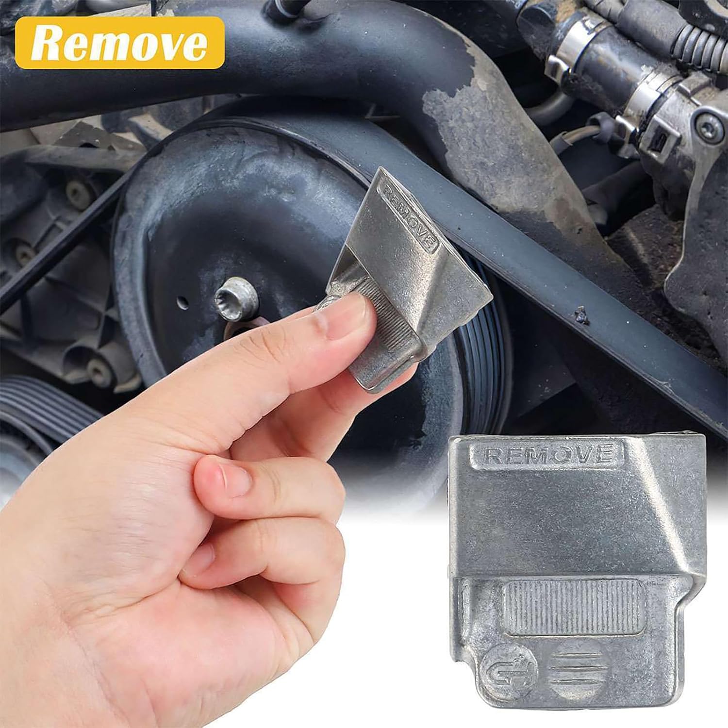 1 Pair Car Spare Accessories Metal Stretch Belt Remover & Installer Tool, Aluminium Alloy Compact Stretch Belt Mate Kit