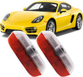 2pcs Never Fade Car LED Door Lights Logo Compatible with Cayenne/Macan/911/Cayman/718 Boxster,Ghost LED Projector Laser Courtesy Step Shadow Light Accessorie (White Letter, Style 1)