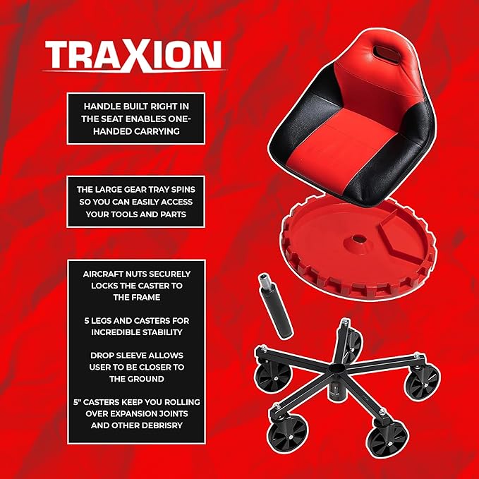 Traxion 2-700 ProGear Mobile Rolling Gear Seat W/Equipment Tray and Five - Image 5