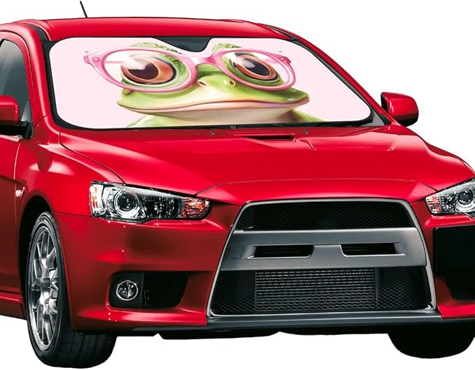 Funny Frog Car Sun Shade Windshield Sunshade Foldable Front Window Shield Cover - Image 2