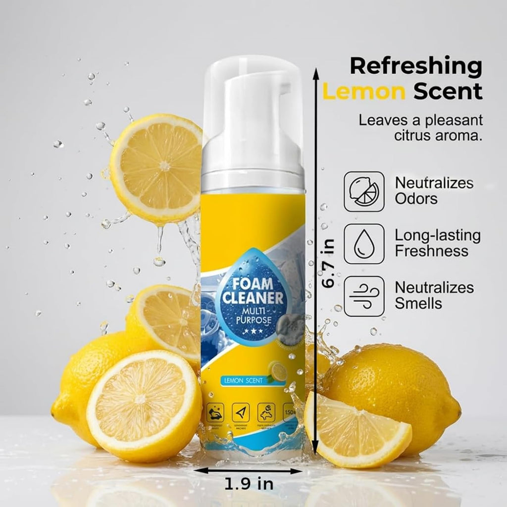 Foam No-Rinse Cleaner, 4-in-1 Multi-enzyme Foam Spray Cleaner, 2026 New Multipurpose Powerful Foam Cleaner Spray, Enzyme Foam Deep Cleaning Spray, For Bathroom Car Interior Sofa (PCS-2)