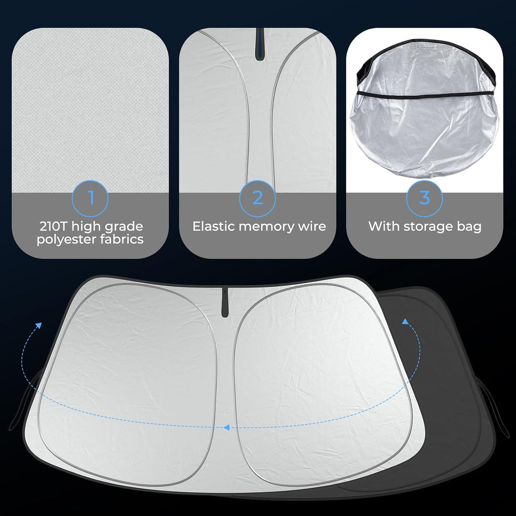 Windshield Sun Shade Compatible with Toyota Rav4 2019-2025,Front Window Custom Fit Car Accessories Foldable Sun Visor,Shield Protector UV Rays