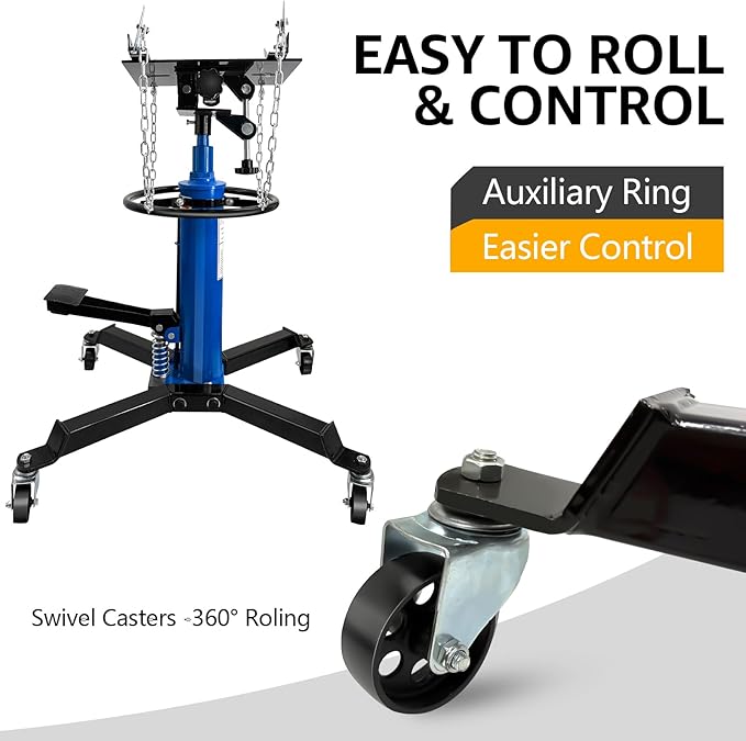 Transmission Jack 1660 lbs/ 0.75 Ton Capacity Hydraulic Telescopic Transmission - Image 3