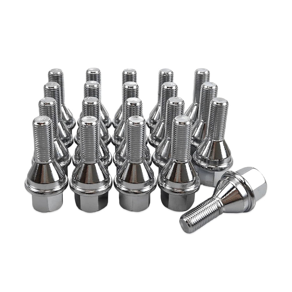 20pcs 611-005 6511051AA Wheel Lug Bolts M12x1.25 Upgrade 19mm Hex Length 28mm for 14-23 Jeep Cherokee (Sliver)