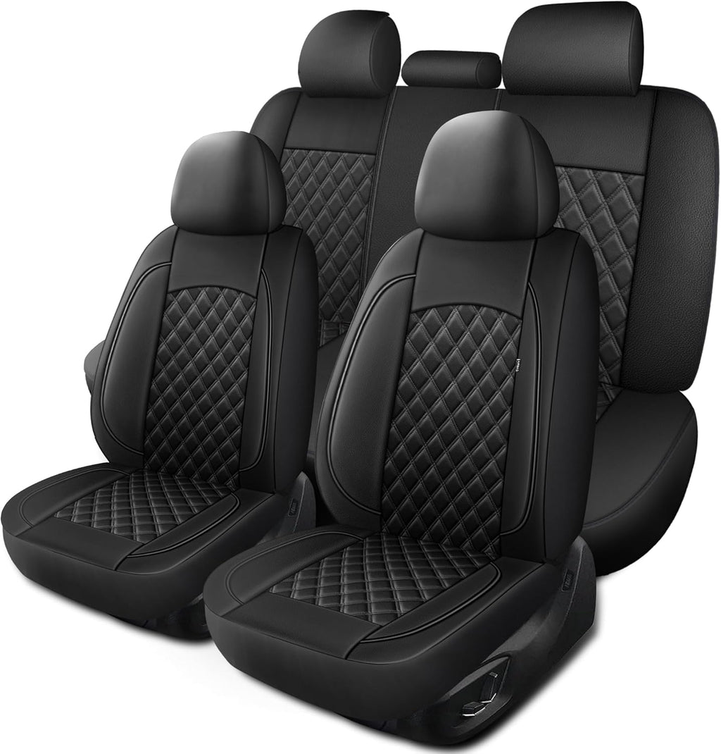 Car Seat Covers Full Set, Breathable and Waterproof Napa Leather Car Seat Cover