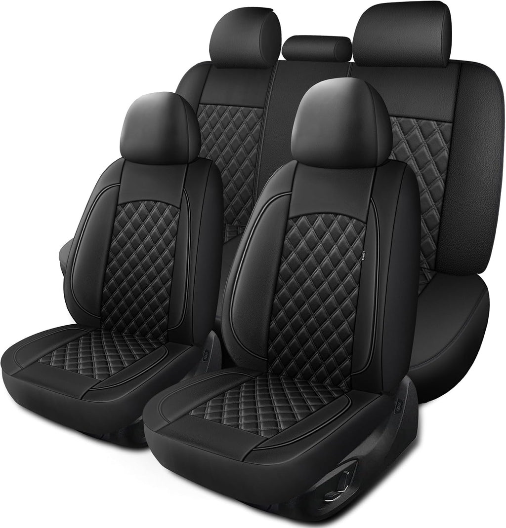 Car Seat Covers Full Set, Breathable and Waterproof Napa Leather Car Seat Cover