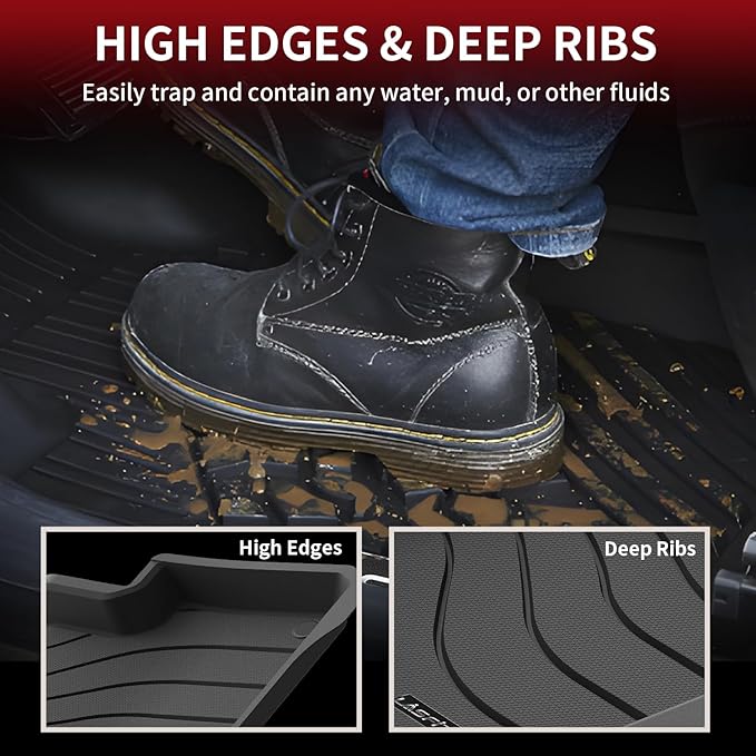 LASFIT Floor Mats for Porsche Cayenne 2019-2025 All Weather Floor Liner TPE - Image 3
