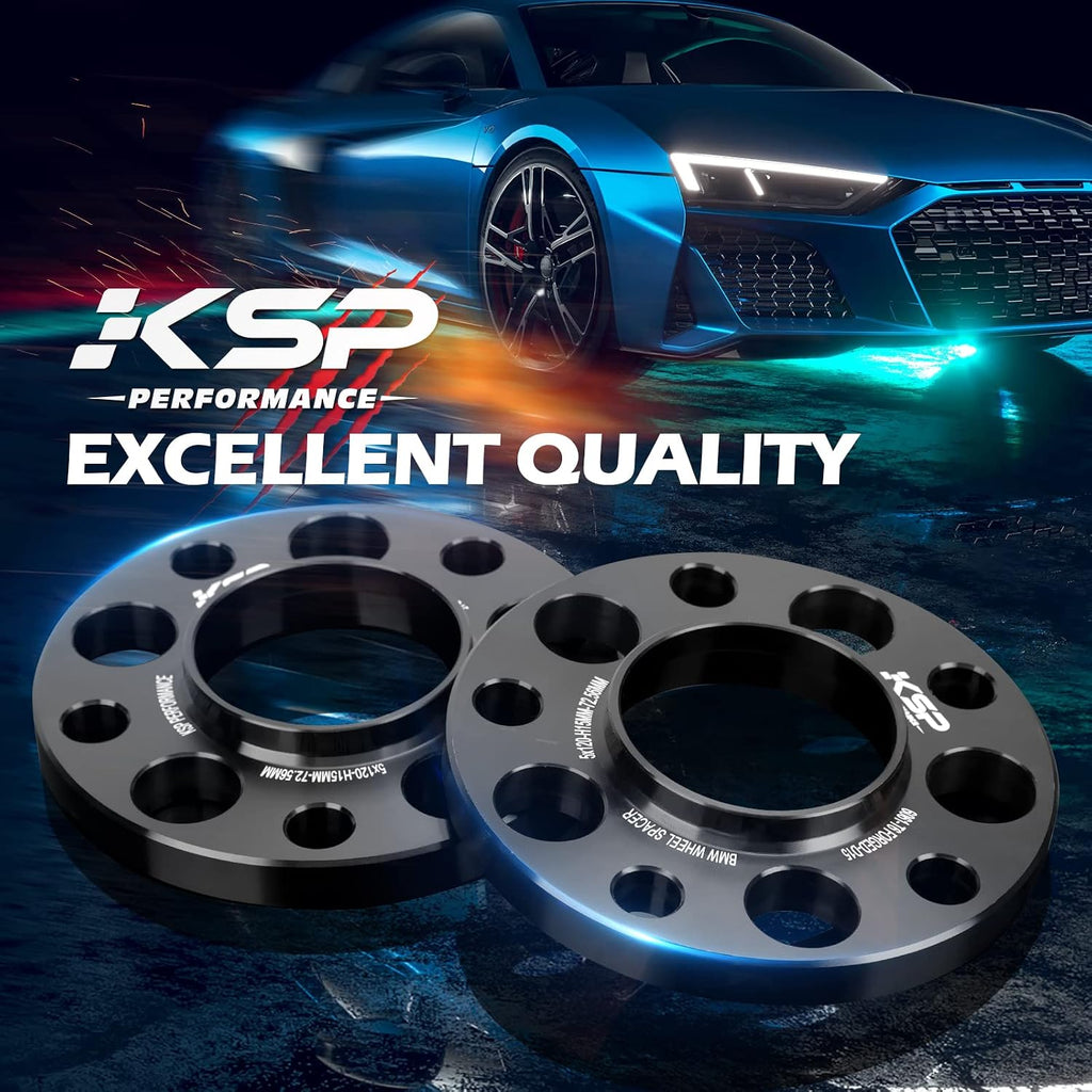 KSP 5X112mm Wheel Spacers,15mm 66.56mm Hubcentric Bore Forged Tuning Spacer for Most Newer A4 S4 A5 S5 A6 S6 A7 S7 A8 Quattro, 2019+ (G-Chassis), Ben-Z W2042 W208, 2pcs