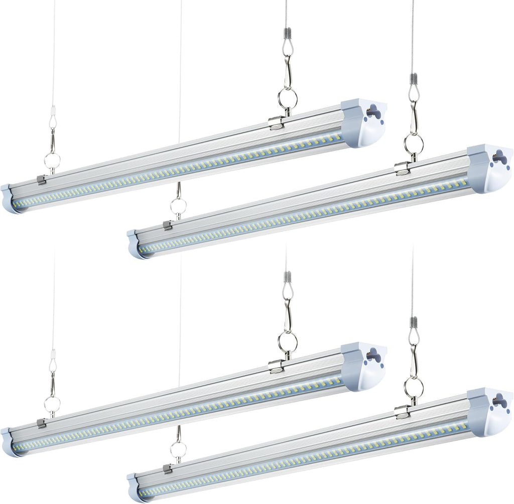T8 LED Shop Lights 4FT, 4 Pack 60W 9600LM 6000K Daylight White, Linkable