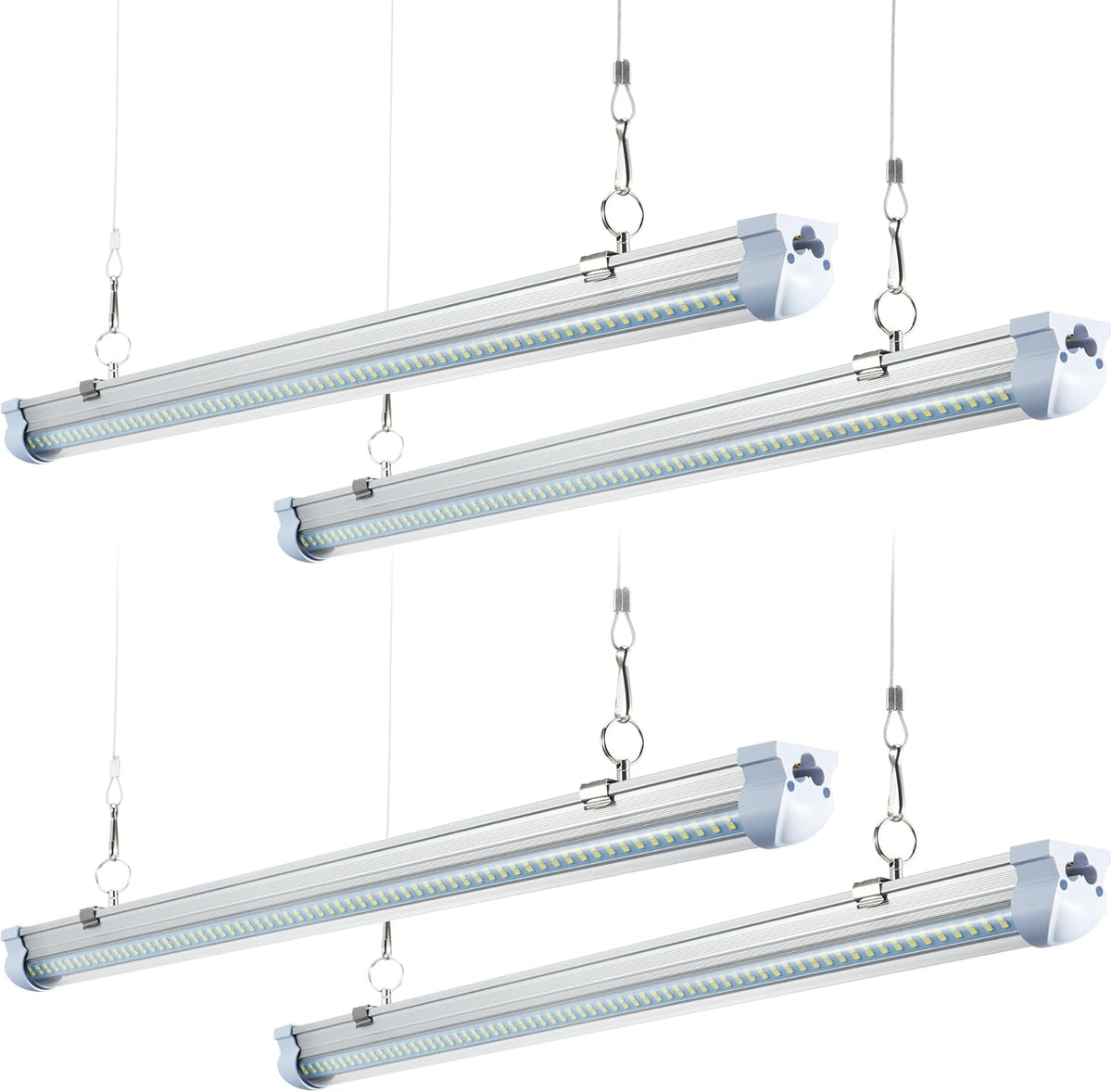 T8 LED Shop Lights 4FT, 4 Pack 60W 9600LM 6000K Daylight White, Linkable