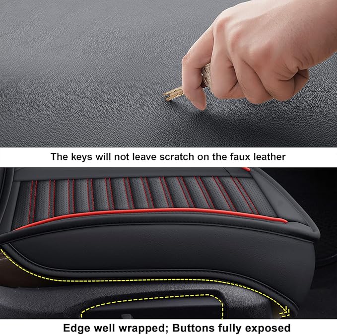 LINGVIDO Car Seat Covers, Breathable and Waterproof Faux Leather Automotive - Image 7