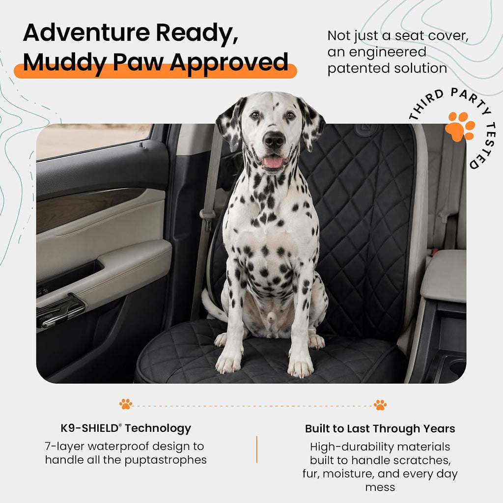 4knines heavy duty front bucket seat cover for showing dimensions