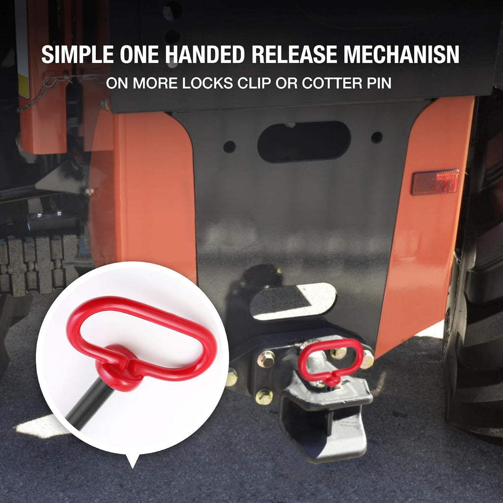 Trailer Hitch Pin, 1/2 x 4 Inch Tractor Hitch Pin with R-Clip Pin for Lawn Mower, Tractor, Trailer (Red)