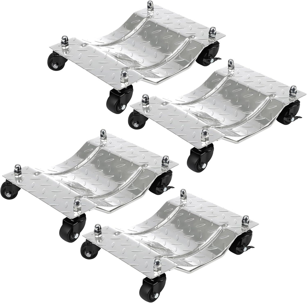 Car Wheel Dolly Set of 4, 6000 lbs Heavy Duty Car Moving Cart with Brakes, Wheel Dolly Car Tire Stake Set for Vehicle, Cars, Trucks, Trailers, SUVs, Motorcycles and Boats