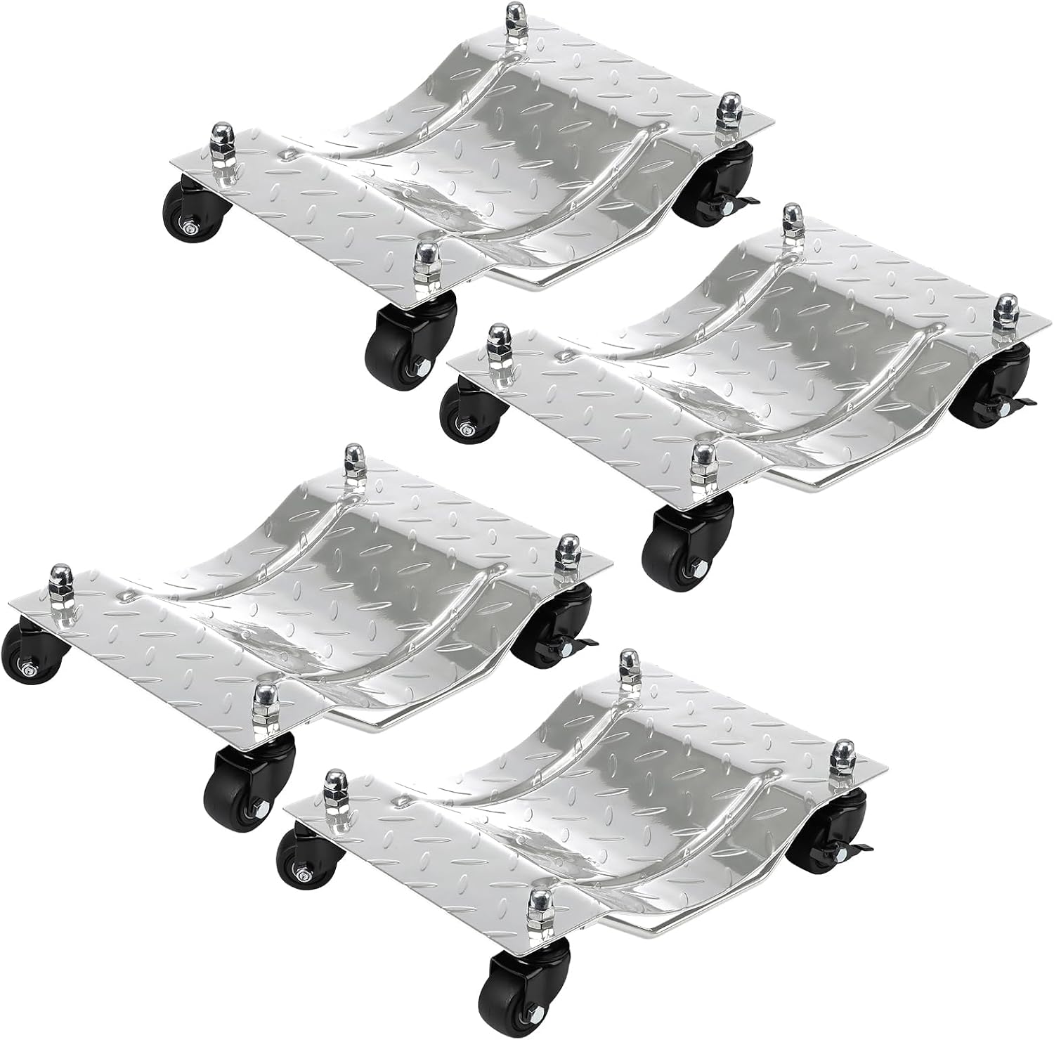 Car Wheel Dolly Set of 4, 6000 lbs Heavy Duty Car Moving Cart with Brakes, Wheel Dolly Car Tire Stake Set for Vehicle, Cars, Trucks, Trailers, SUVs, Motorcycles and Boats