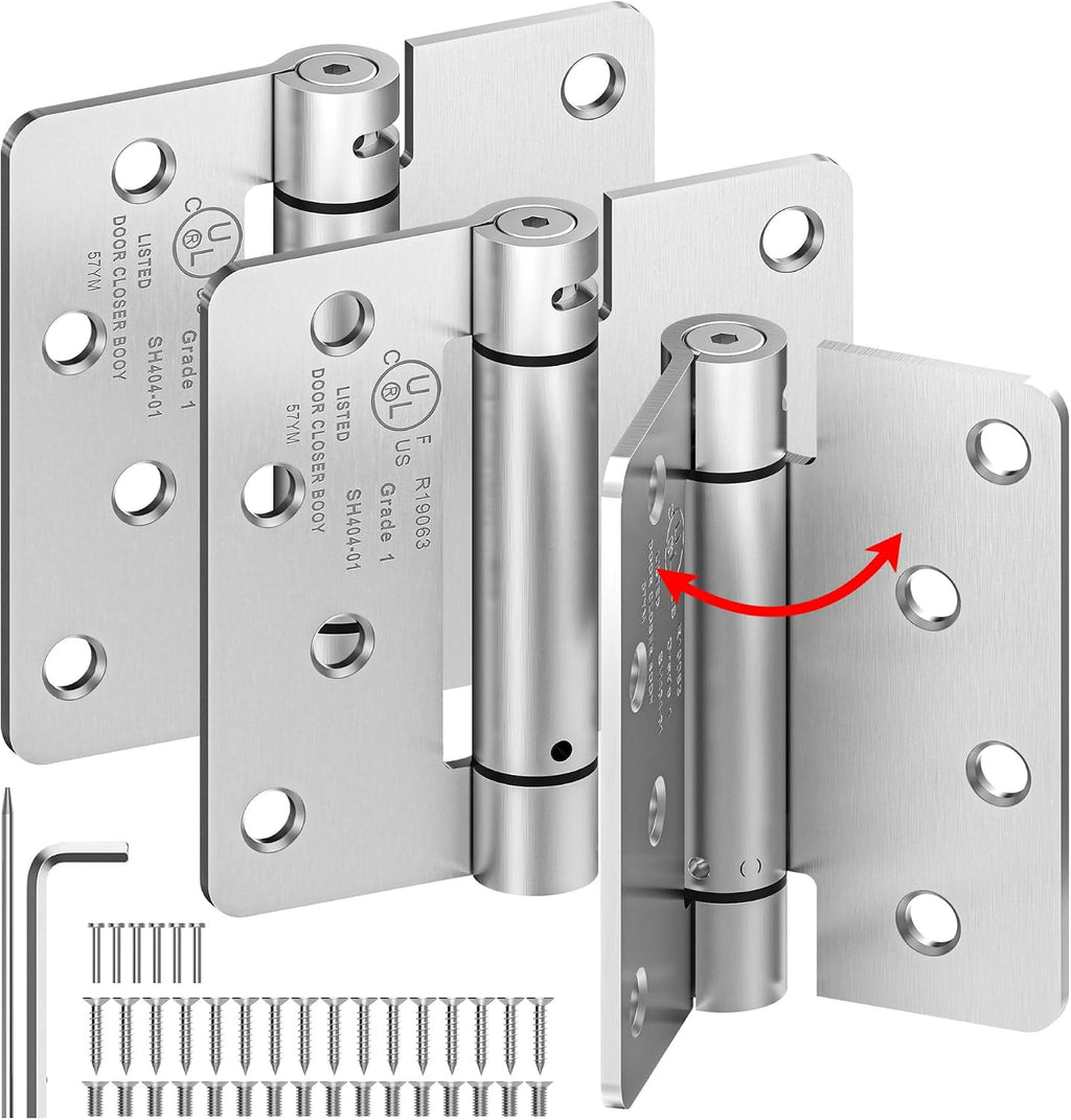 4 inch self closing door hinges,3-pack spring hinges,1/4", main product view