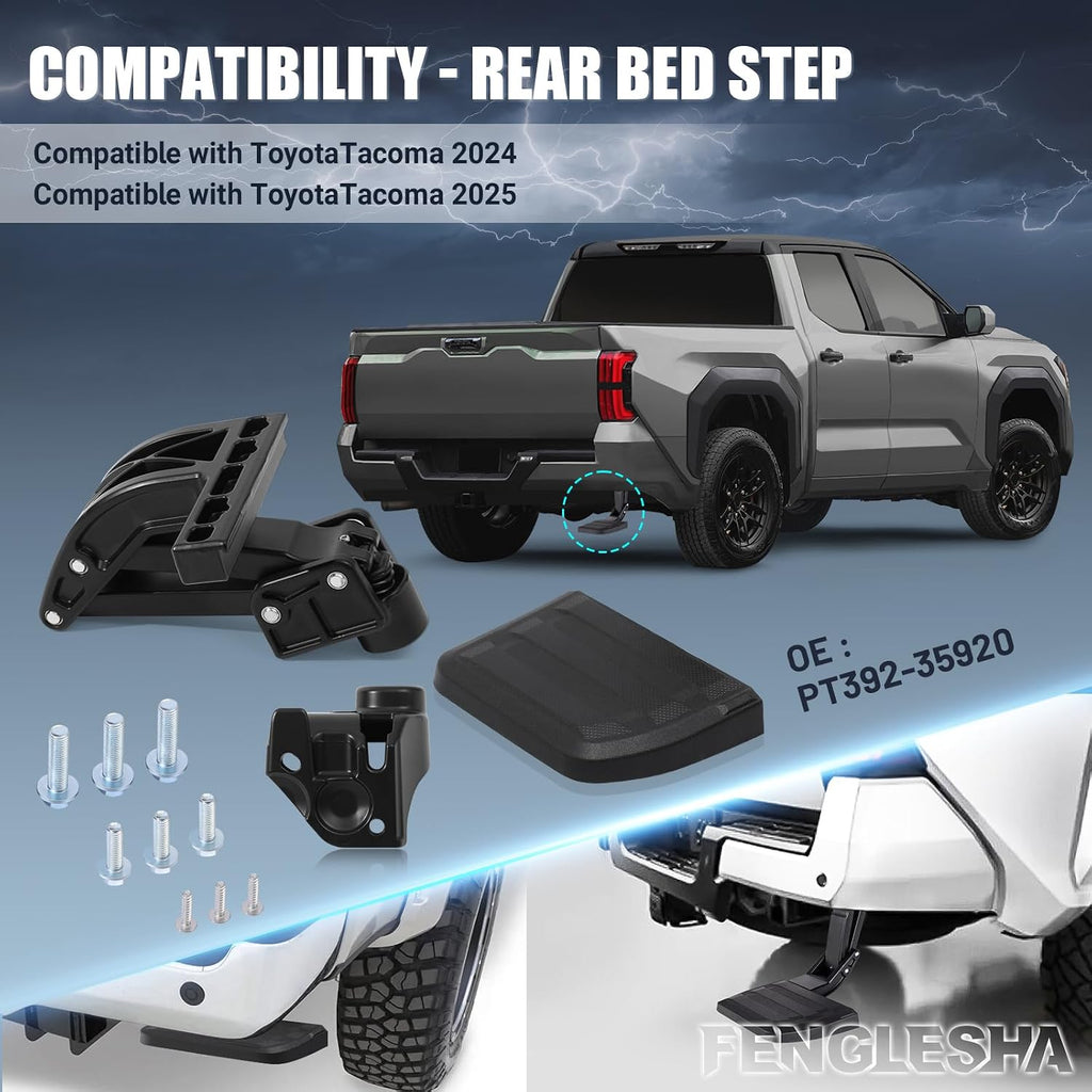 Tacoma Rear Bed Step Compatible with Toyota Tacoma 2024 2025 Retractable Bumper Tailgate Step Replace PT392-35920