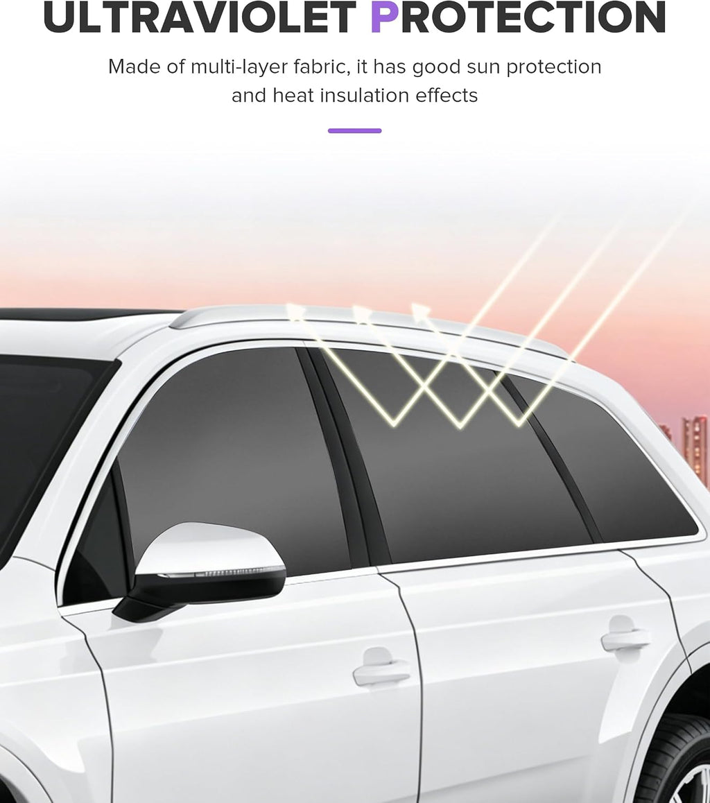 Car Window Shades,Car Accessories Magnetic Side Window Covers,Sun Blocker and UV Protector for Baby, Kids,Automotive Double Layer Curtain,Suitable for Most Car (Black, Front Window)