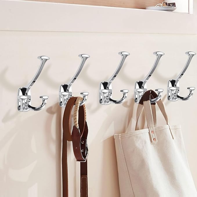Large Wall Double-Sided Hook 2 Pack Polished Chrome Hook Decorative Heavy Duty - Image 4
