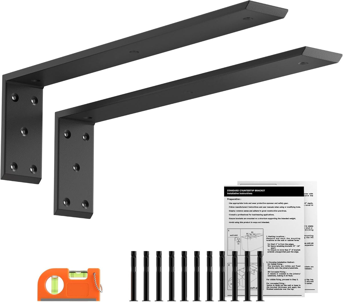 20 inch countertop support brackets 2 pack, 3/8", main product view
