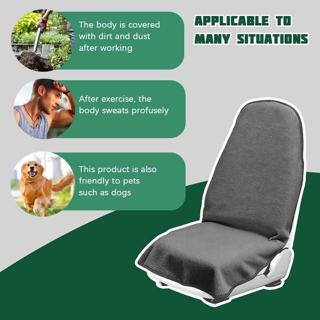Waterproof Car Towel Seat Cover, Non-Slip Soft Vehicle Sweat Towel Protector, Machine Washable Automotive Front Seat Sweating Cover Accessories, Universal for SUV Trucks (Gray)