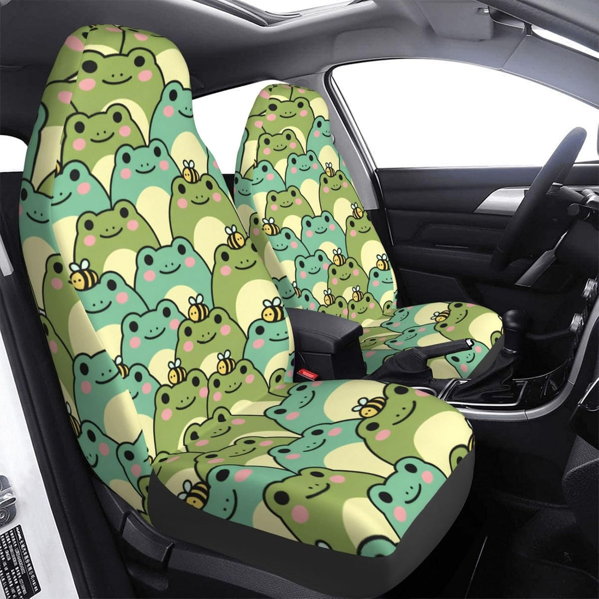 delerain car seat covers set 2pcs, cute chubby, side view