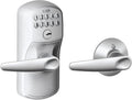 schlage electronic keypad lock, lever handle, plymouth trim, main product view