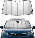 Pigenius Windshield Sunshade for Toyota Sienna 2021-2026 NO HUD, Metallic Silver Finish
