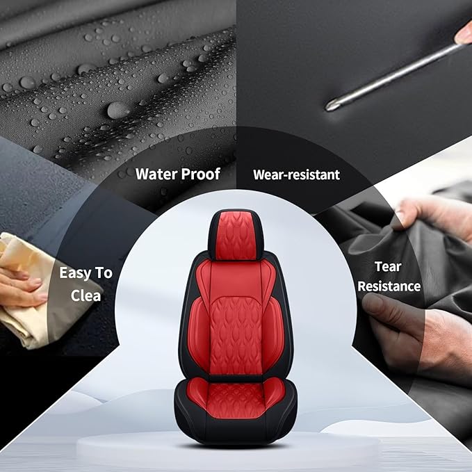 2 Front Car Seat Covers Fit for Toyota Camry 2012-2025 Faux Leather Automotive - Image 5
