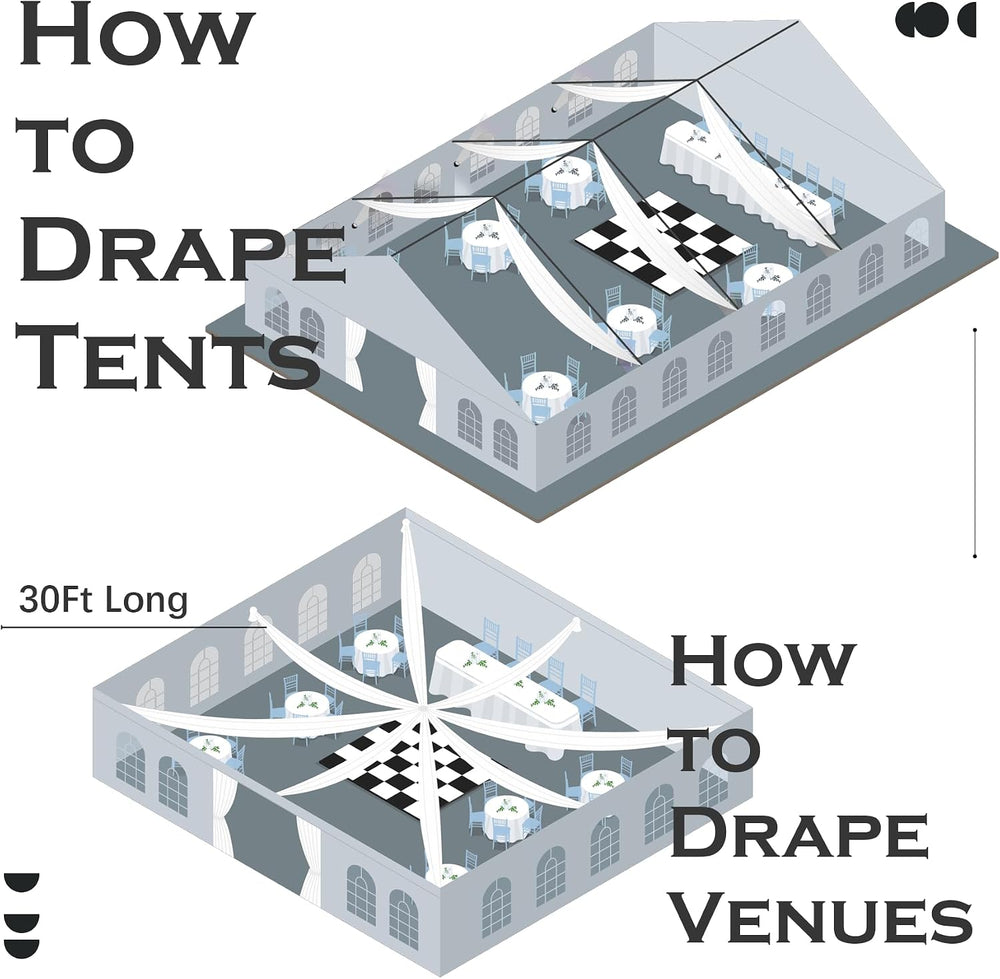 20ftx40ft Black Ceiling Curtain for Halloween Parties