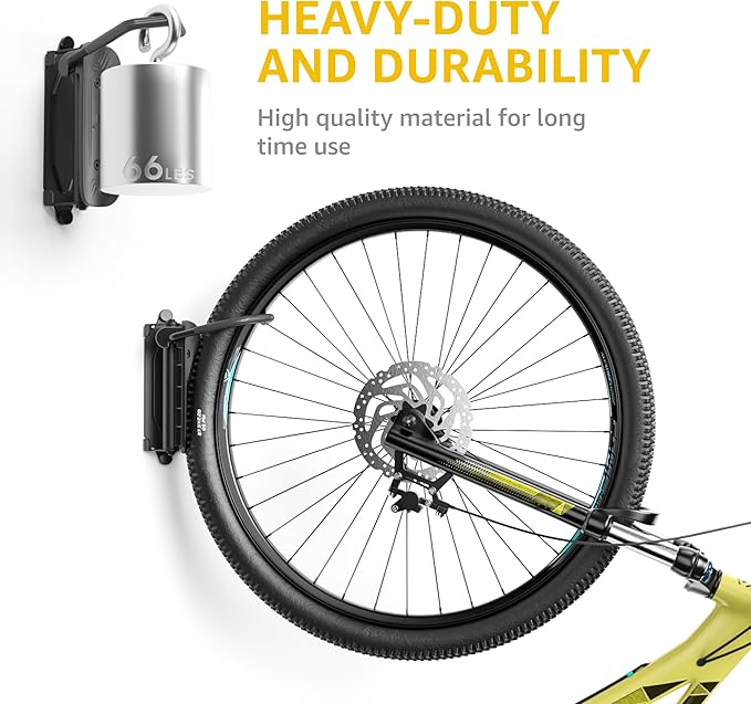 monTEK Swivel Bike Wall Mount – Garage Bike Hanger & Space-Saving Vertical Bike - Image 3