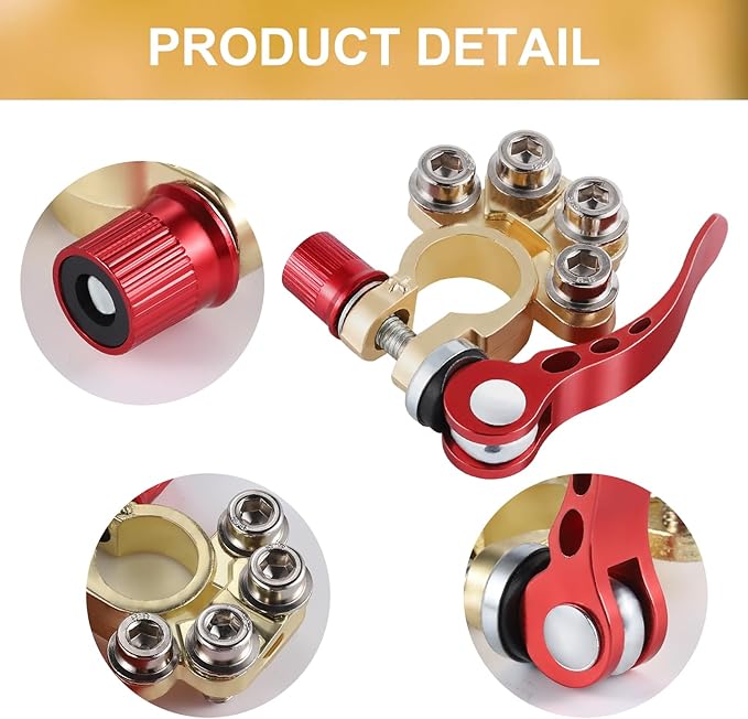 SINGARO Car Battery Terminal Connector, 4 Way Positive and Negative Pole Quick - Image 3