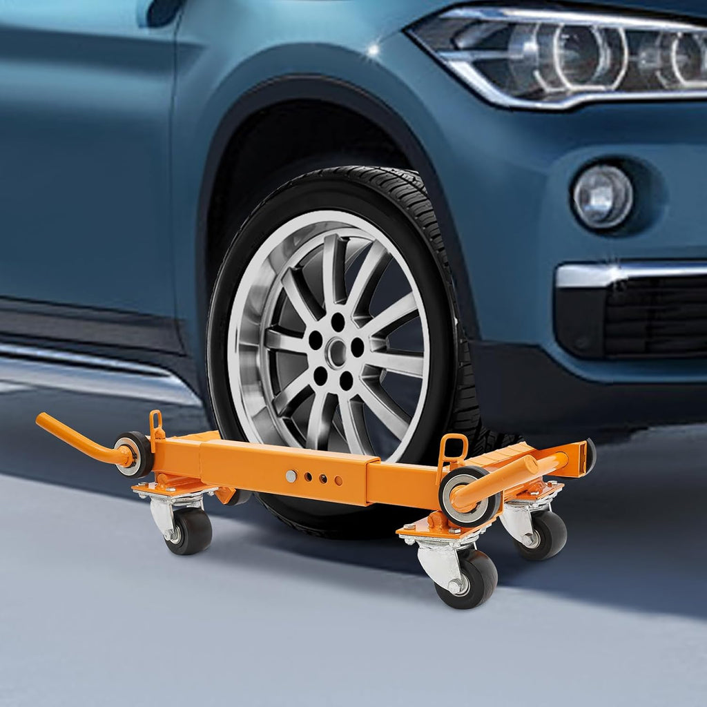 Car Wheel Dolly Jack, 1T/2204lbs Yellow Wheel Dolly Skates, Truck RV Trailer Jack Dolly Ratcheting Foot Pedal Lift Hydraulic Tire Jack,Car Moving Tool for Auto Repair Moving