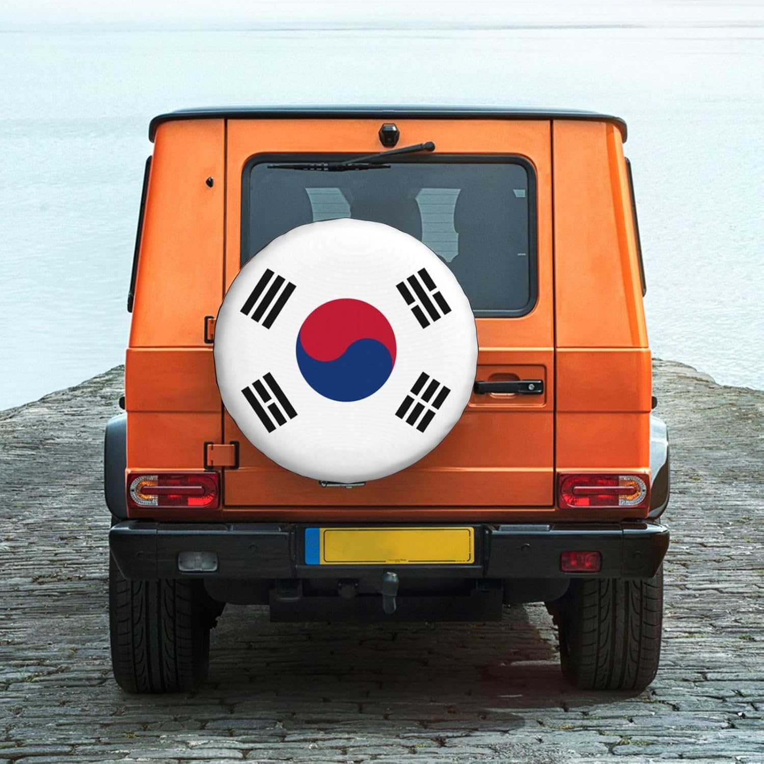 Korean Flag Print Universal Spare Tire Cover for RV, Jeep | Wheel Protector Fits Rv, Trailer, Jeep, Shield Tires From Sun, Dirt And Rain For Outdoor Storage