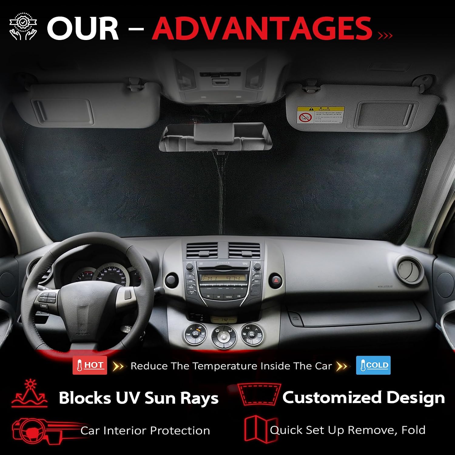 KAYZT Windshield Sun Shade for 2019-2025 2026 BMW 3 Series 330i 328i 320i 325i 335i Foldable Sunshade Front Window Custom Fit Car Accessories