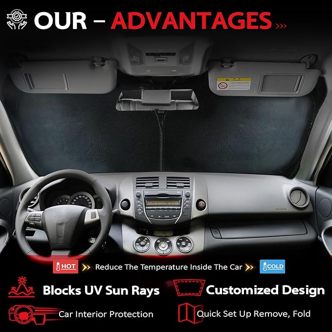 KAYZT Windshield Sun Shade for 1992-2005 Merce-des-Benz E Class E-Class E300 - Image 4