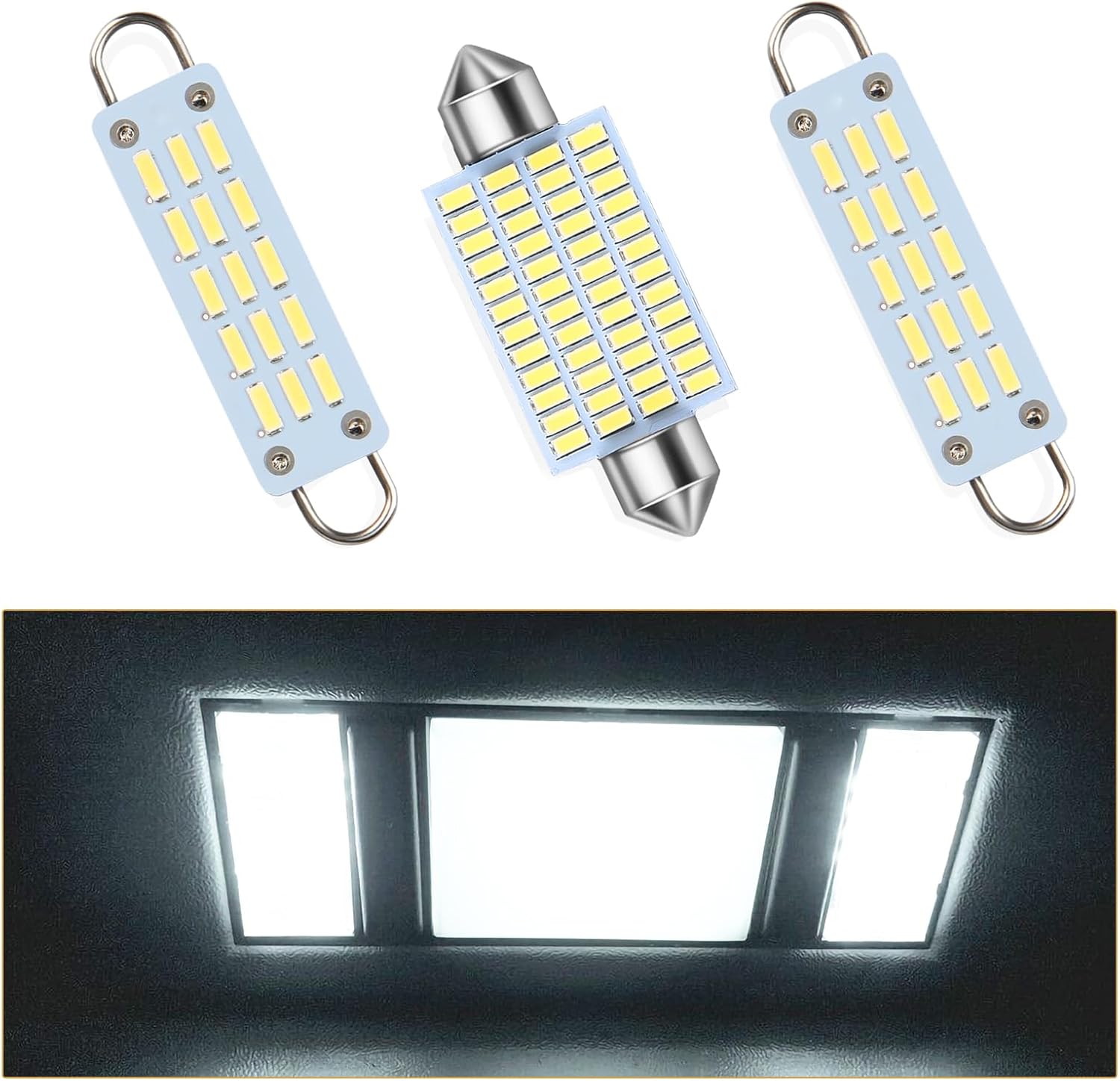 Interior LED Map Dome Light Bulbs Kit Compatible with 1988-1998 Chevy Silverado GMC Sierra K1500 K2500 C1500 C2500 Pickup Truck, White