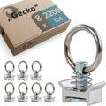 valonic Gecko - Single Stud Fitting for L Track, 8 Pieces, 1000 daN, Stainless Steel roundring, for Rail System, Lashing Accessories for tie tie Downs for Truck Bed