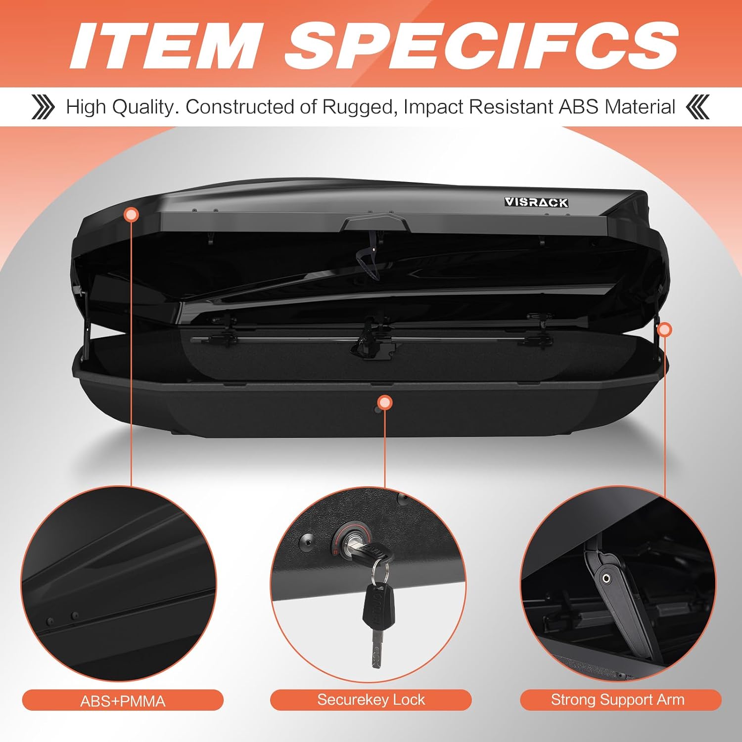Rooftop Cargo Box,Rooftop Cargo Carrier Hard Shell with Security Keys, Waterproof Heavy Duty Roof Cargo Box, 70.08x34.57x14.53 Inches 21 Cubic Feet (Tool-Free Install) Black (B70)