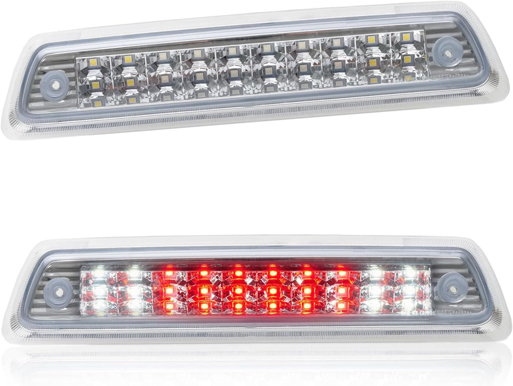 Third 3rd Brake Light LED High Mount Stop Light for 2009-2014 Ford F150, 10-14 Lincoln Mark LT, Rear Center Cab Roof Tail Cargo Lamp, NOT FIT SVT Raptor&Models with Hill Descent Control (Chrome)